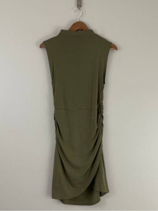 Aritzia Dresses & Skirts - Aritzia NEW Wilfred The Boulevard Mockneck Ruched Dress in Olive Green Size XS
